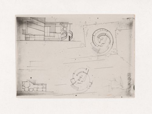 Photograph of a student drawing by Munts [?] on the topic "Exercise on the Expressiveness of Inner Space and Volume. Aquarium-Terrarium" for the "Space" course at the Vkhutein (Moscow Higher Technical Institute), Moscow