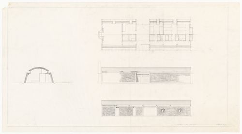 Section, plan, and elevations for Casa Tabanelli, Stintino, Italy