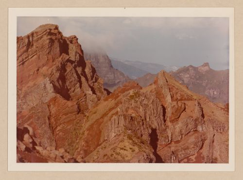 View of mountains near project site for Restaurante Pico do Areeiro, Madeira, Portugal