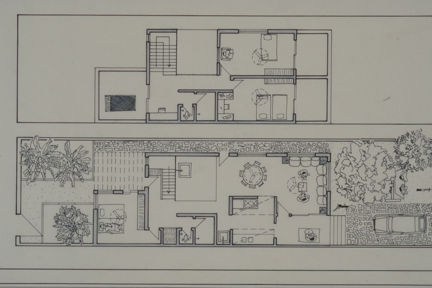 Floor plan of a house for the Aranya Housing Project, Indore, India