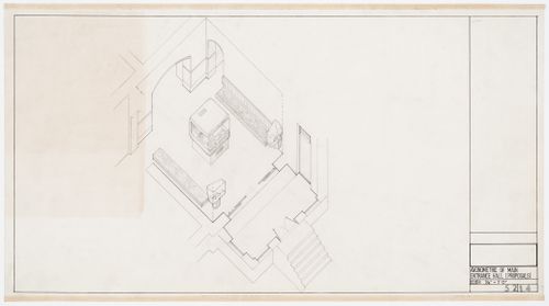 Axonometric for proposed renovation of Main Entrance Hall, Tone Vale Hospital, Taunton, Somerset, England