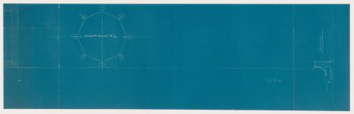 Plan and section for a metal column for the S.s. Nieuw Amsterdam