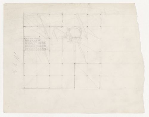 Plan for a campus building with sketch plans for an auditorium for Illinois Institute of Technology