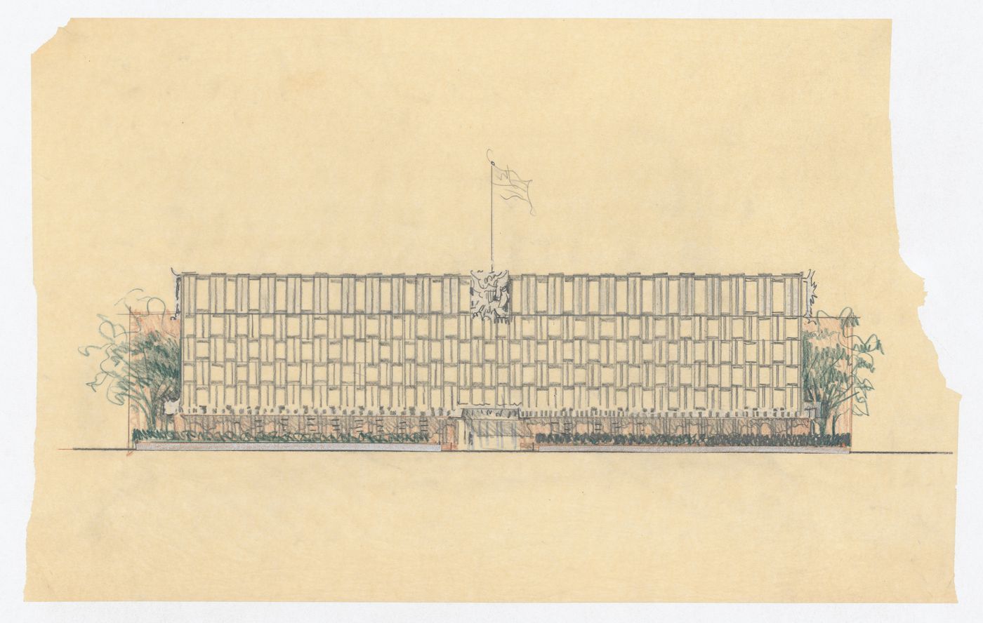 Façade elevation, United States Chancellery Building, London, England