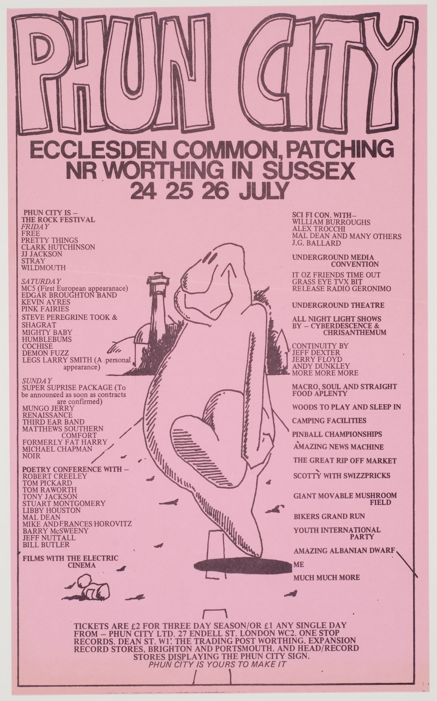 Poster for Phun City, Ecclesden Common, Sussex, England