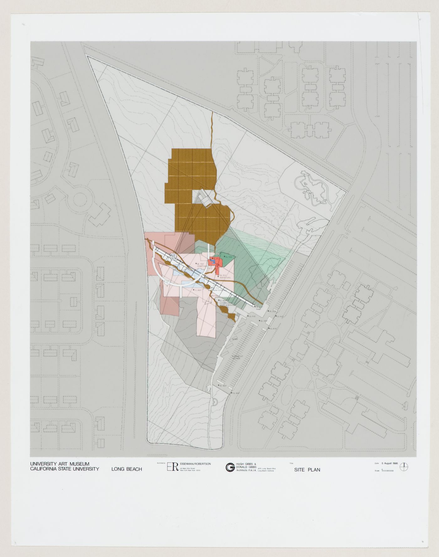 Site plan for University Art Museum, Long Beach, California