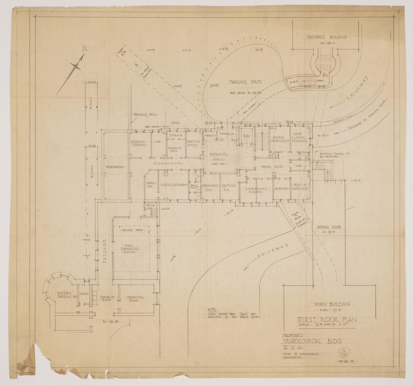 Montréal Neurological Institute, Montréal, Québec: first floor plan