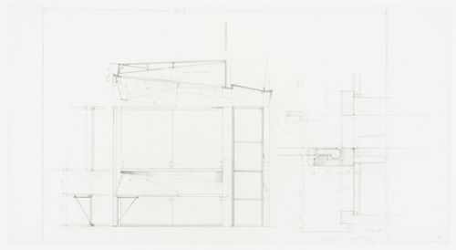 Cupboard and shelf in the living room for Casa Insinga, Milan, Italy