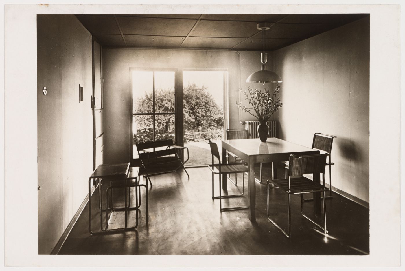 Interior view of the living room of House 17 showing furniture designed by Marcel Breuer, Weissenhofsiedlung, Stuttgart, Germany