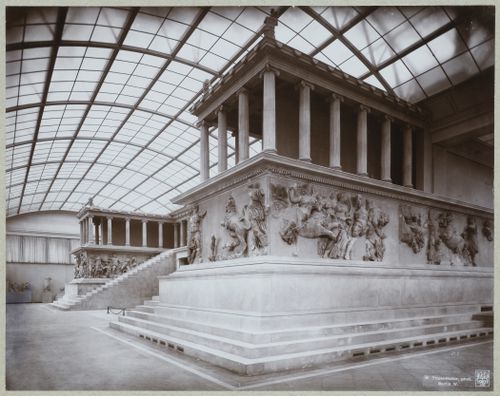 Interior view of right wing of Pergamon Altar, Pergamon Museum, Berlin, Germany