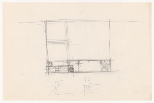 Partial sketch plan for a campus building for Illinois Institute of Technology