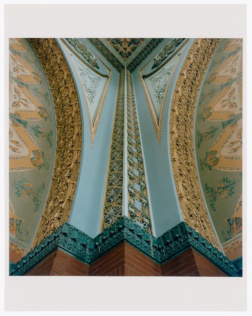 Terracotta and painted detail, interior, National Farmers' Bank (now Norwest Bank Owatonna), Owatonna, Minnesota