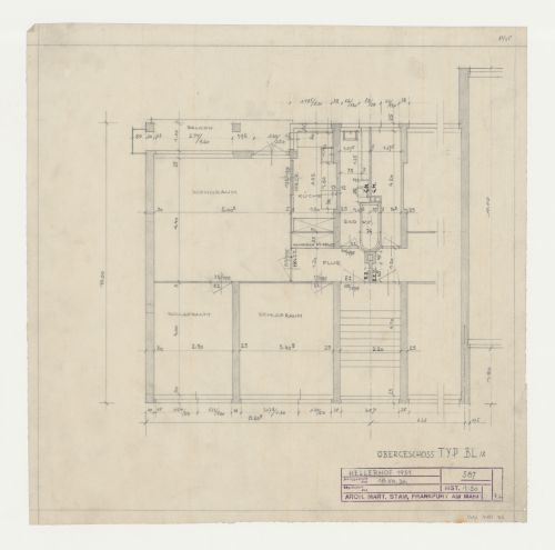 First floor plan for type BL housing units, Hellerhof Housing Estate, Frankfurt am Main, Germany