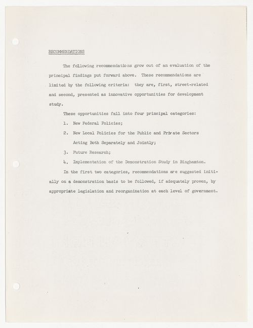 Recommendations for urban development policies