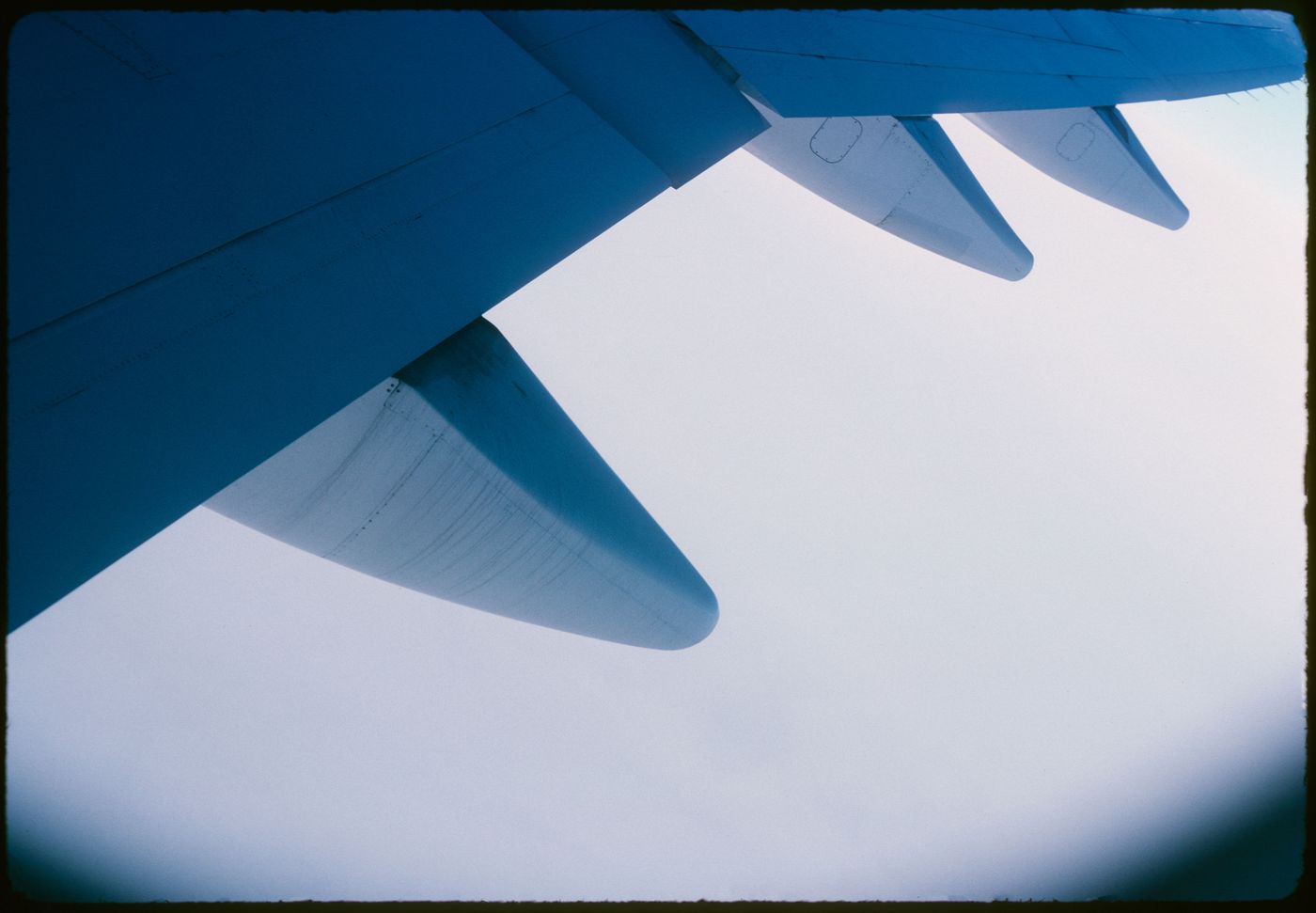 Airplane wing on a flight to Paris