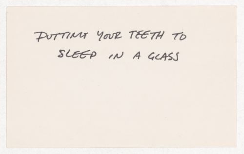 Putting your teeth to sleep in a glass