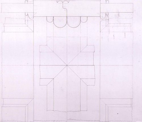 Plan and section for door [?] mouldings for Notre-Dame de Montréal