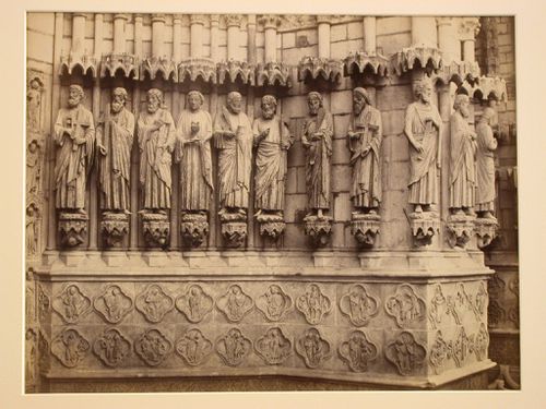 Detail at right jambs, center door, west façade, Amiens Cathedral, Amiens, France