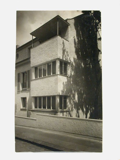 Corner view of housing complex, Mietshausgruppe, Wuppertal, Germany