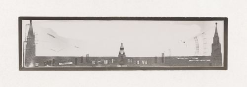 Photograph of a student drawing for the exercise "Design of Surface. Holiday Decoration in Honor of 10th Anniversary of Red Army" for the "Space" course at the Vkhutein (Moscow Higher Technical Institute), Moscow