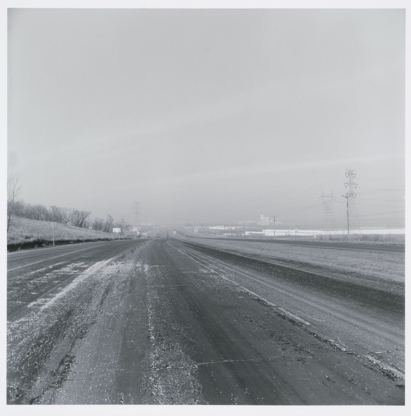 View of soybeans spilled on road near Burnsville, Minnesota, United States