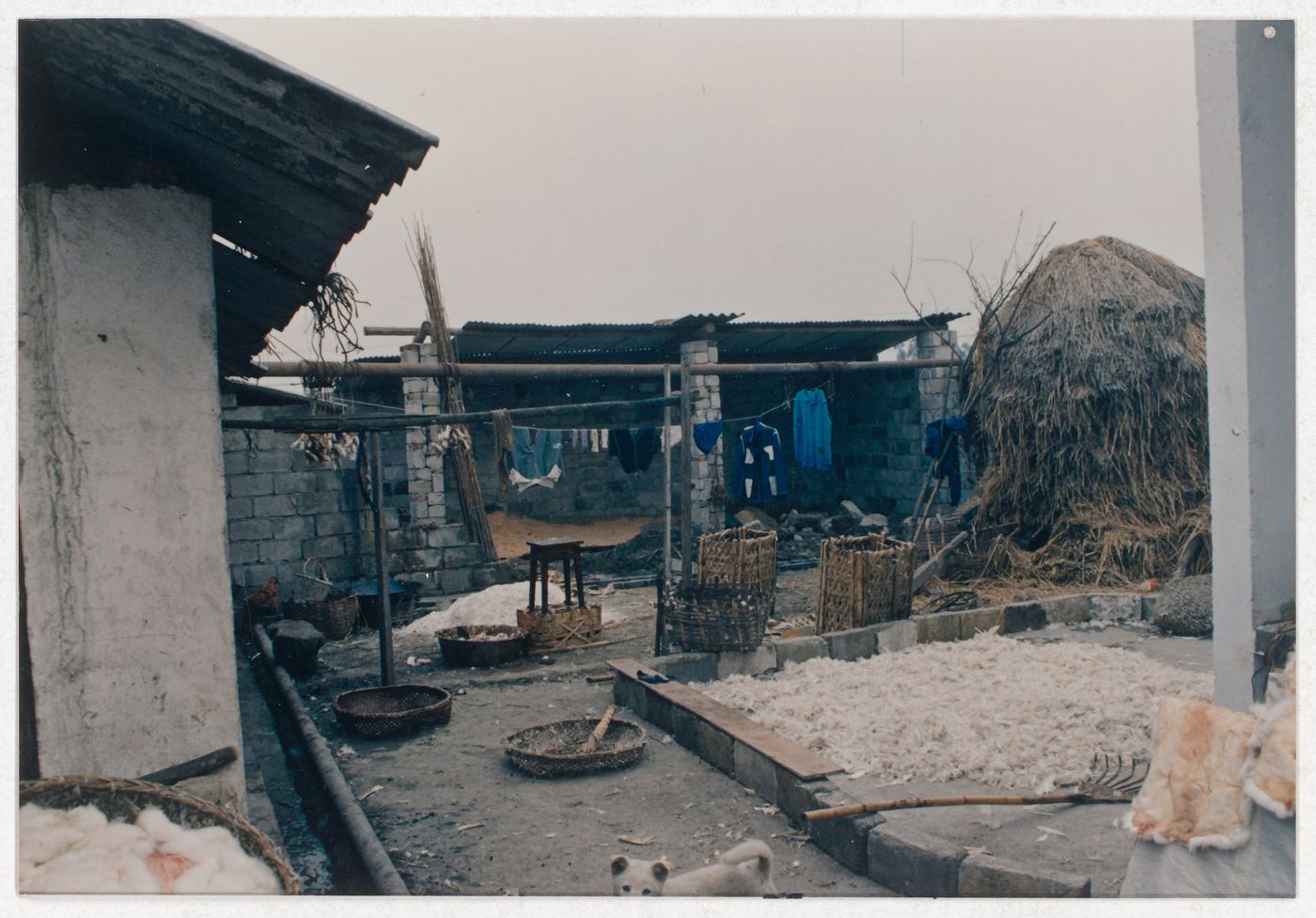 View of rural house interior court in Sichuan province, China