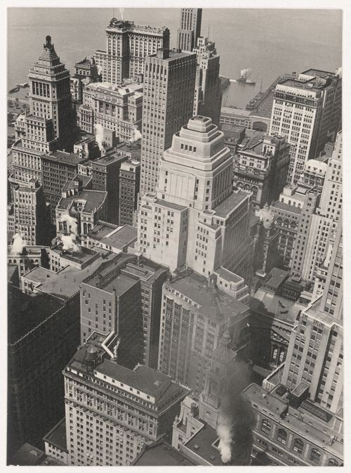 Financial district rooftops: II, Manhattqan; looking Southwest from roof of One Wall Tower