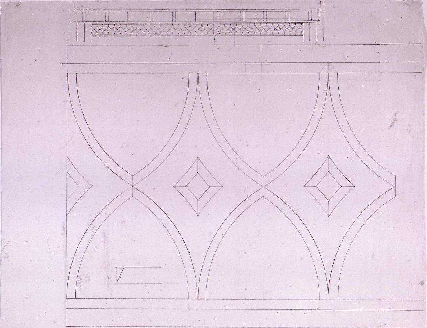 Plan [?] and elevation for a decorative border for Notre-Dame de Montréal