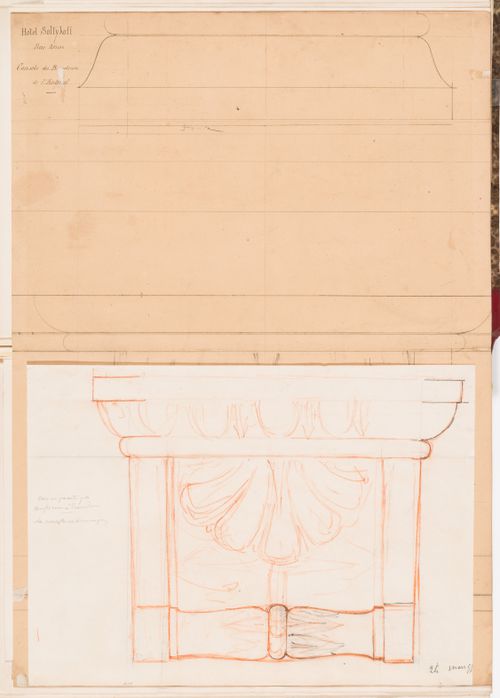 Full-scale elevations for the consoles for the "entresol" level of the principal façade, Hôtel Soltykoff
