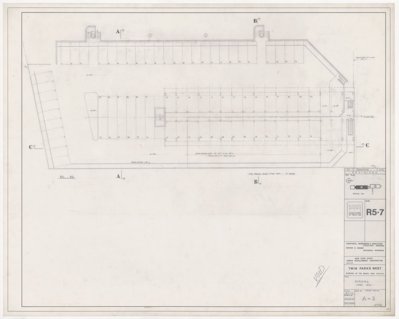 Parking plan for Twin Parks West, Site R5-7, Bronx, New York