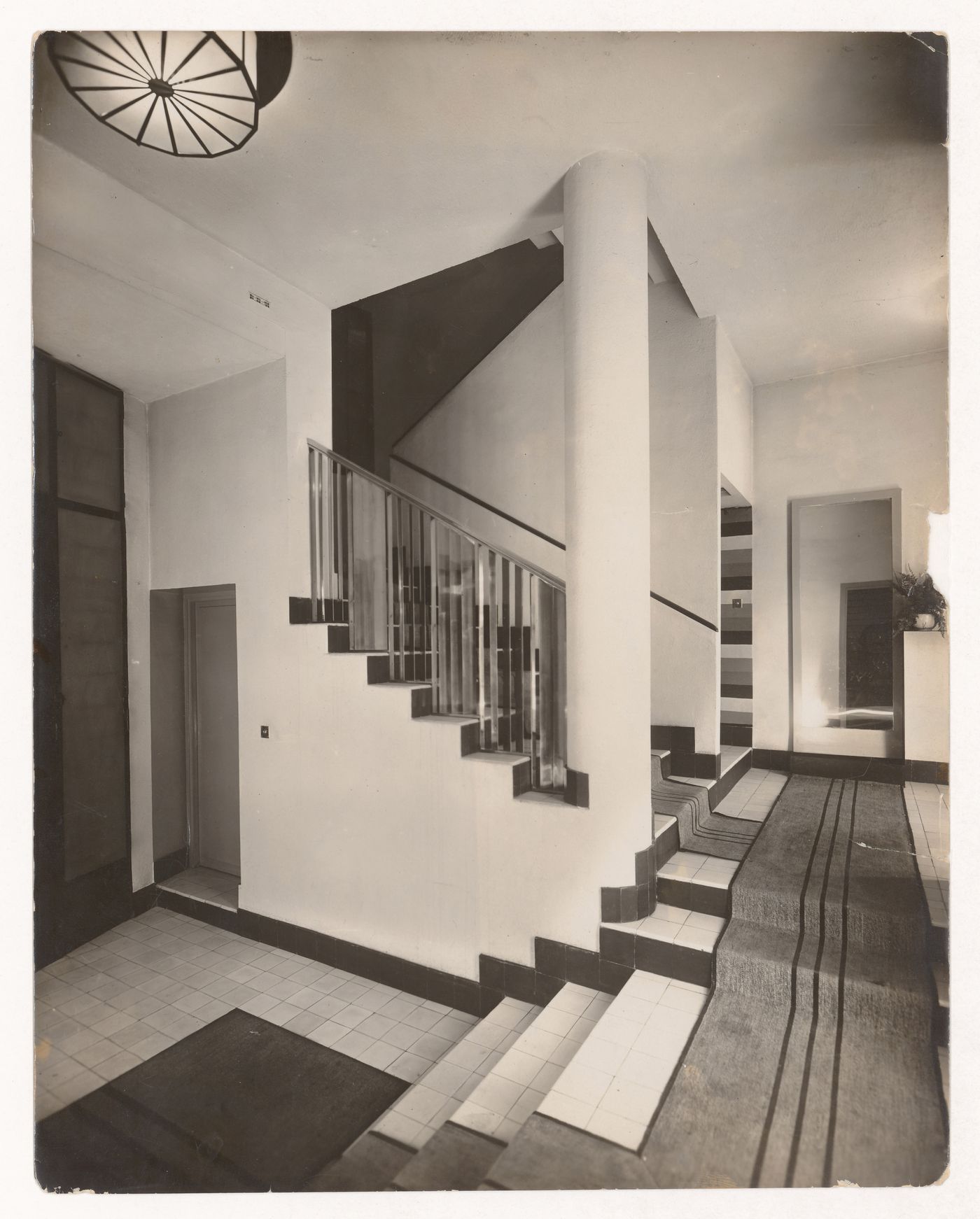 Interior view of vestibule inside the Mallet-Stevens hôtel particulier, rue Mallet-Stevens, 16th arrondissement, Paris, France
