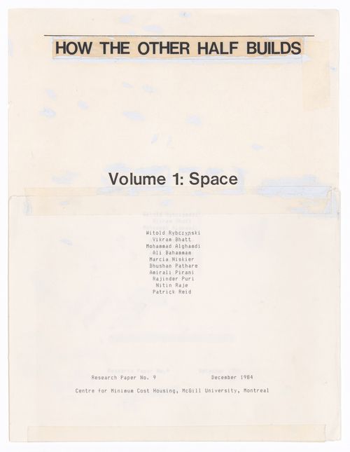 Research paper "How the Other Half Builds: Volume 1: Space"