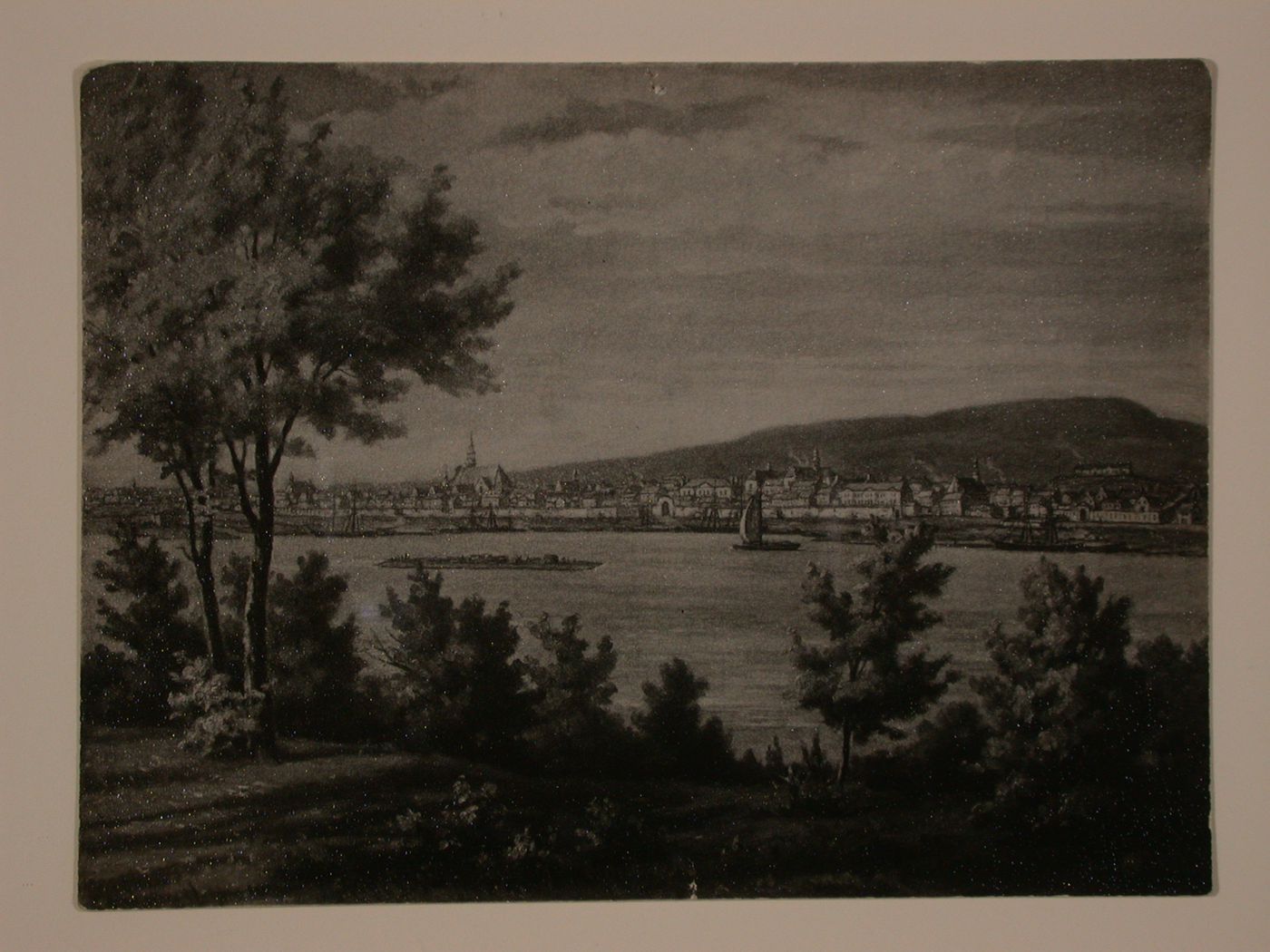 Photograph of a painting of Montréal from Île Ste-Hélène