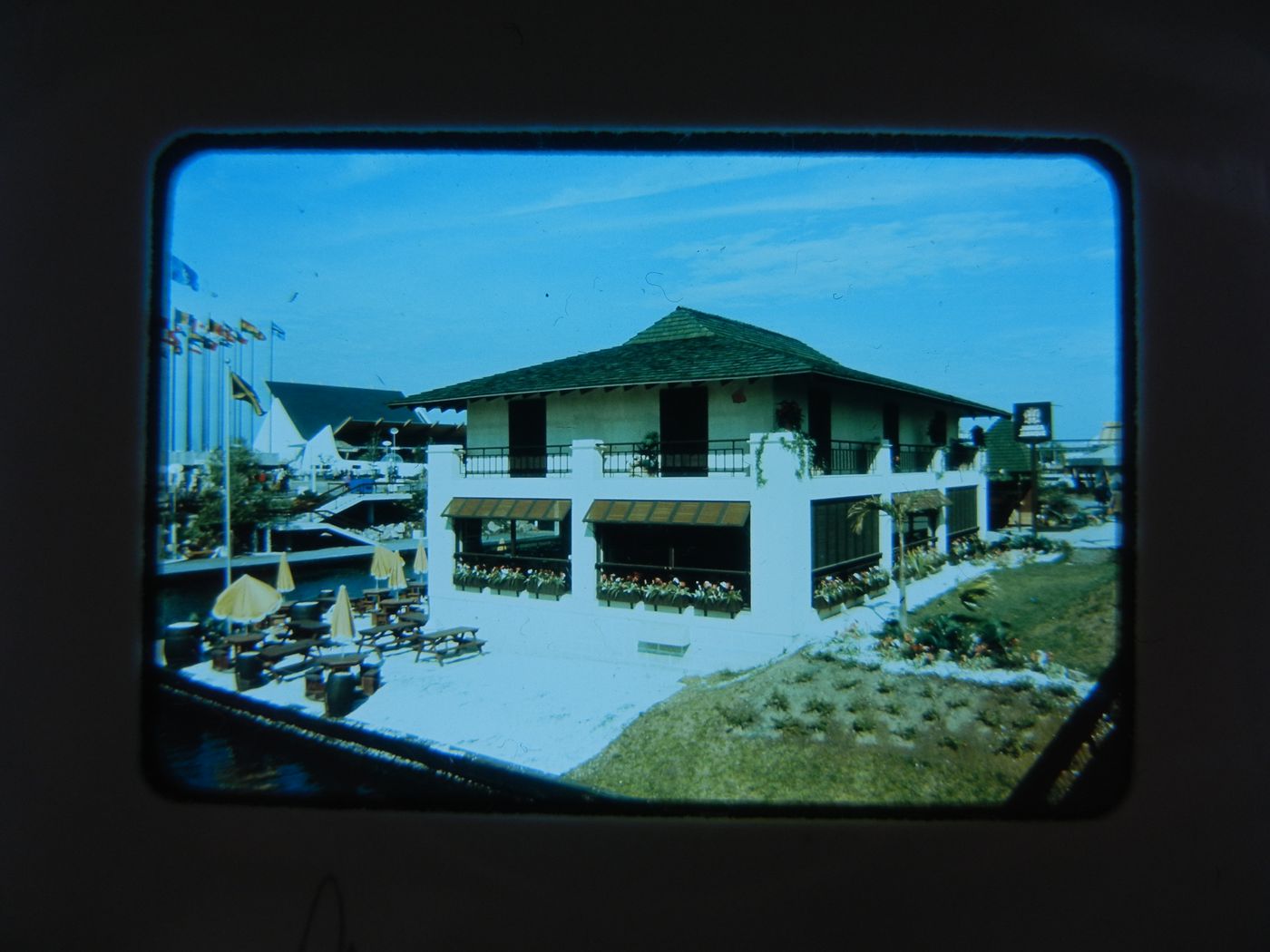 View of the Jamaica's Pavilion, Expo 67, Montréal, Québec