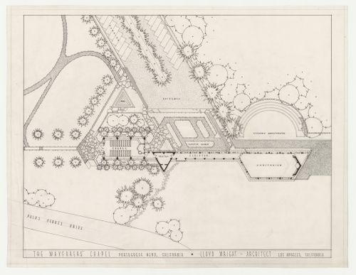 Wayfarers' Chapel, Palos Verdes, California: Site plan