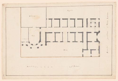 Plan for the second storey for San Giovanni a Porta Latina, including the adjacent convent, Rome