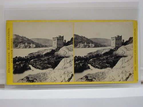 Kingswear and Dartmouth Castles, on opposite shores by water, Devon, England