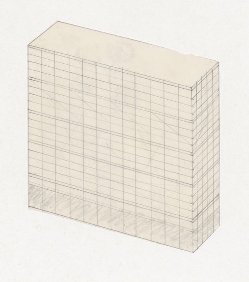 Cut-out axonometric drawing for a glass tower, probably for Illinois Institute of Technology