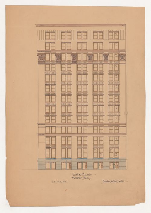 Monadnock Block, Chicago: Fourth Avenue elevation