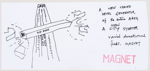 Magnet: conceptual sketch for Magnet no. 10 ("Stratford Box")