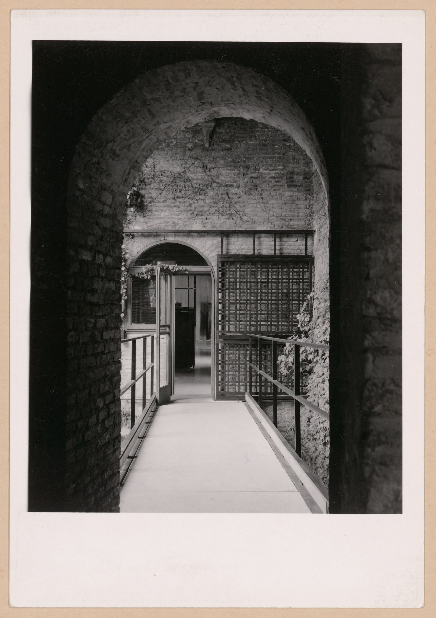 View of a doorway and an exterior walkway, Museo di Castelvecchio, Verona, Italy