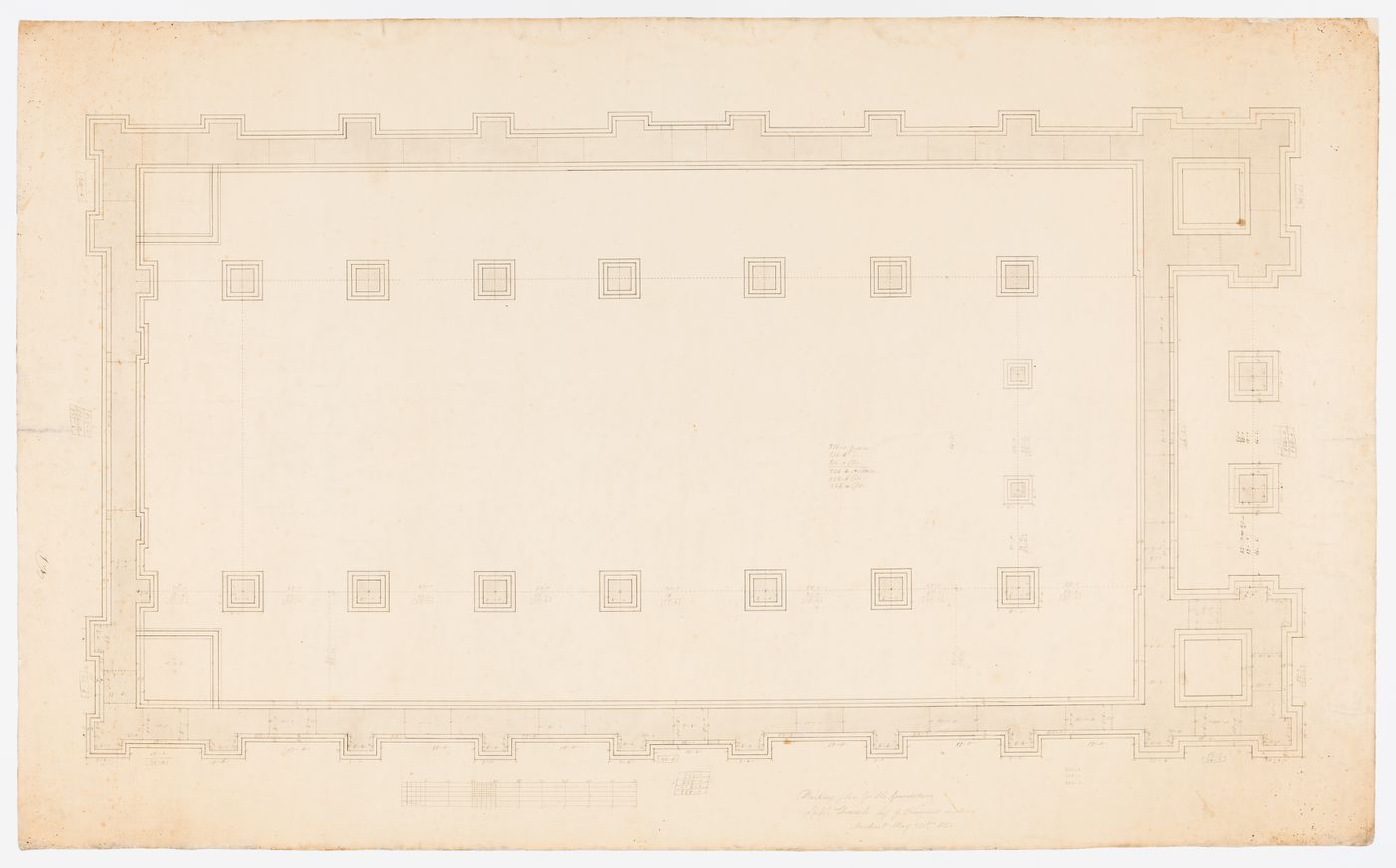 Foundation plan for Notre-Dame de Montréal