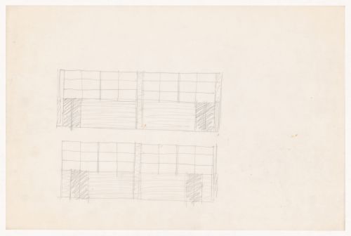 Partial sketch elevations for interior walls for the Gymnasium