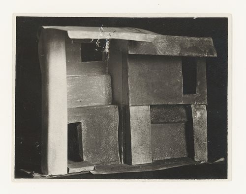 Photograph of a student model on the topic "Partial Division of Surface (Vertical and Horizontal, Relief and Shade)" for the "Space" course at the Vkhutemas (Higher State Artistic Technical Studios), Moscow