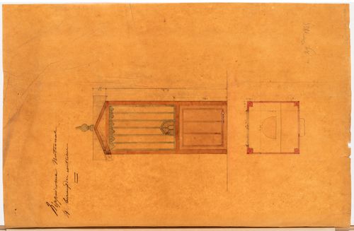 Hippodrome national, Paris: Elevation and plan for a ticket booth