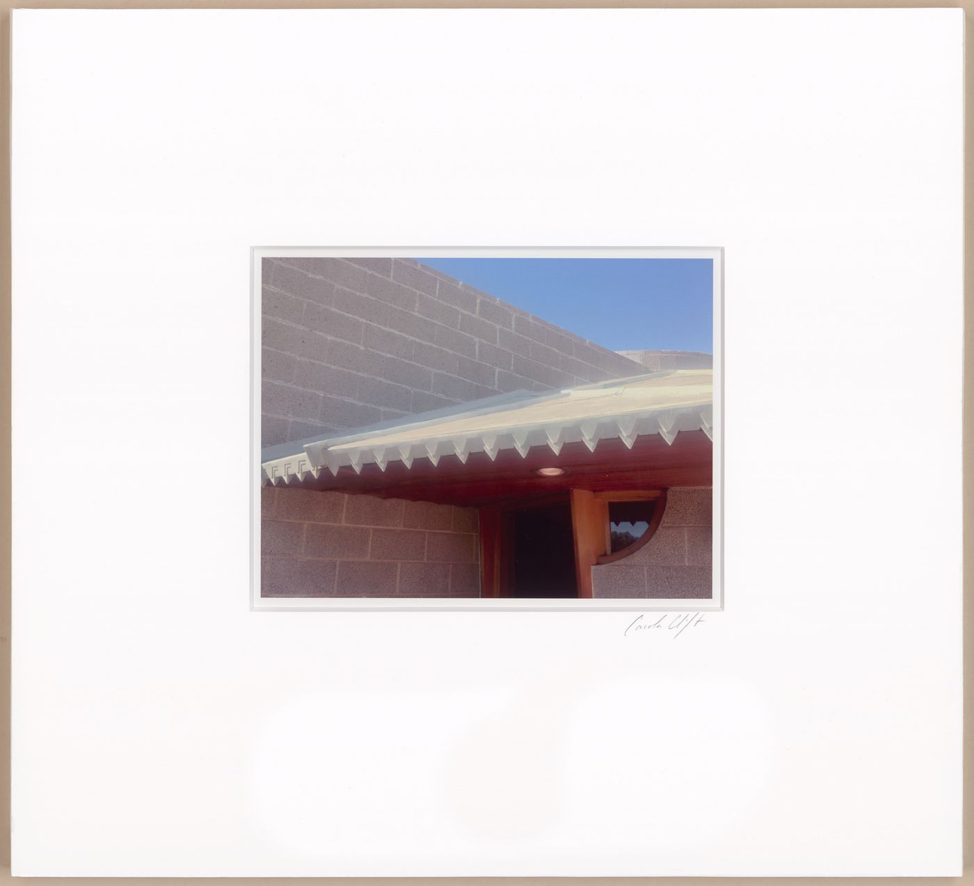 Entrance door, outside, with teeth and half-eye, from the series The David and Gladys Wright House
