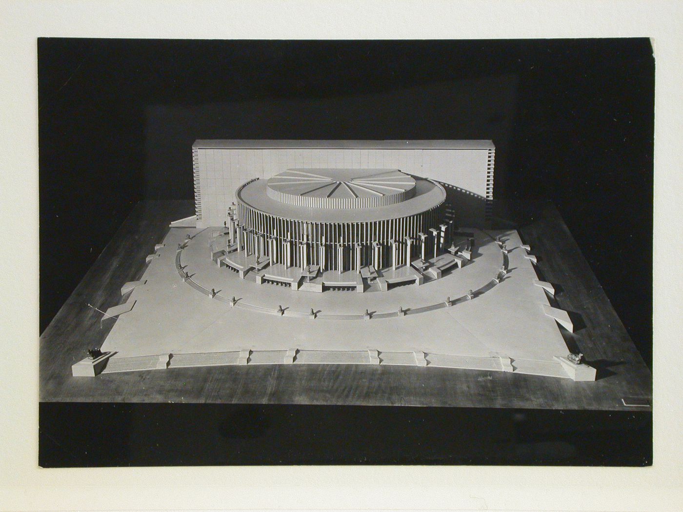 Photograph of a model for the final round of competition for a "synthetic theater" in Sverdlovsk, Soviet Union (now Ekaterinburg, Russia)