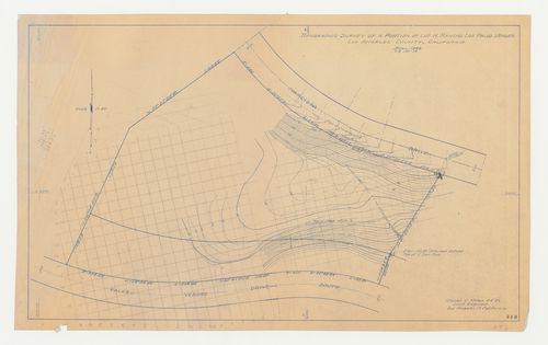 Wayfarers' Chapel, Palos Verdes, California: Topographic survey of the site with a superimposed grid
