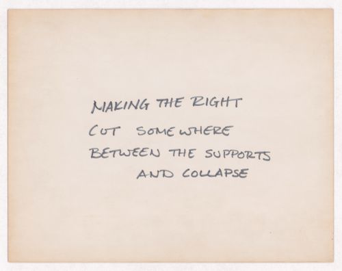 Making the right cut somewhere between the supports and collapse