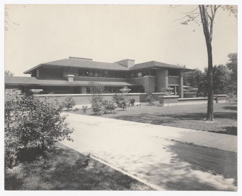 View of Darwin D. Martin House from the head of the driveway, Buffalo, New York